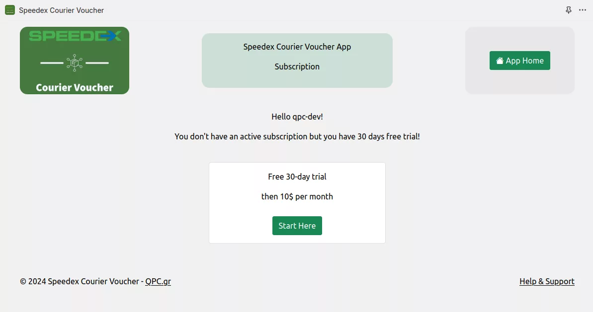 The subscription page